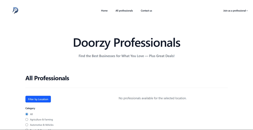 Advertise on list of professionals